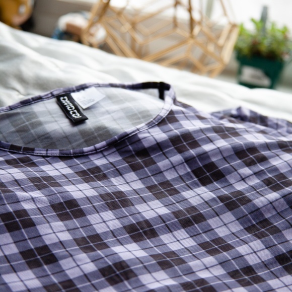 H&M Purple Checkered Short Sleeve Shirt - Picture 6 of 7